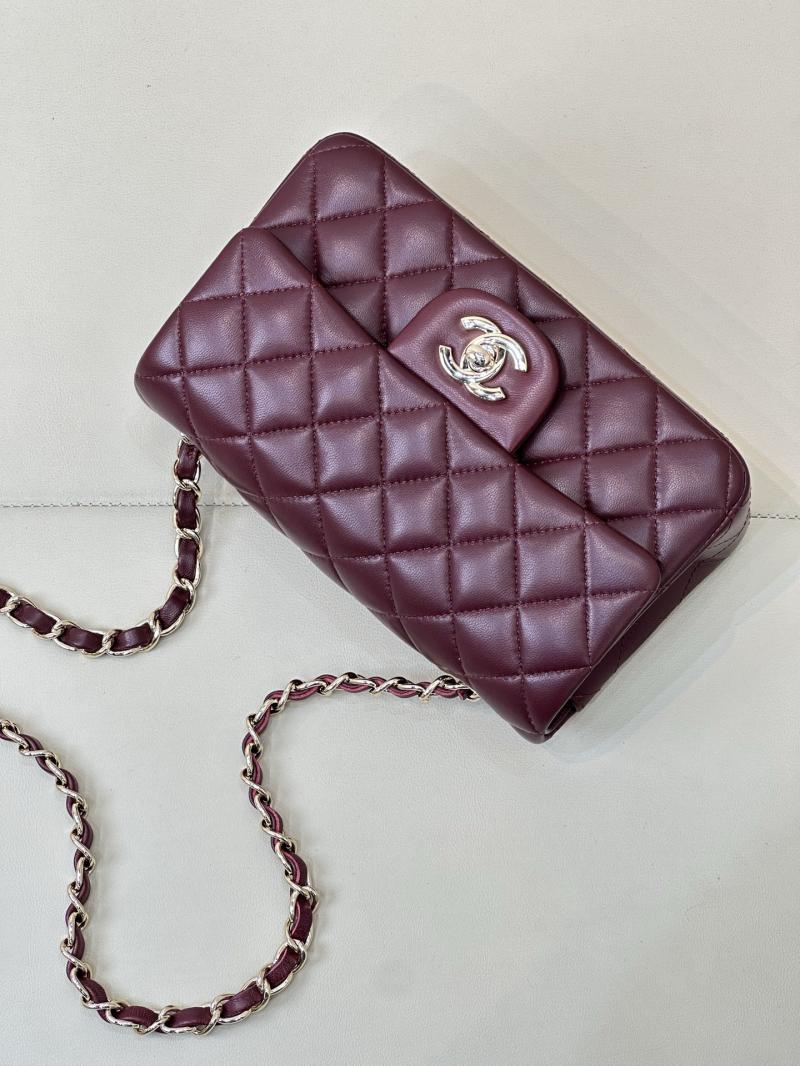 Small Chanel Lambskin Flap Bag A01116 Burgundy