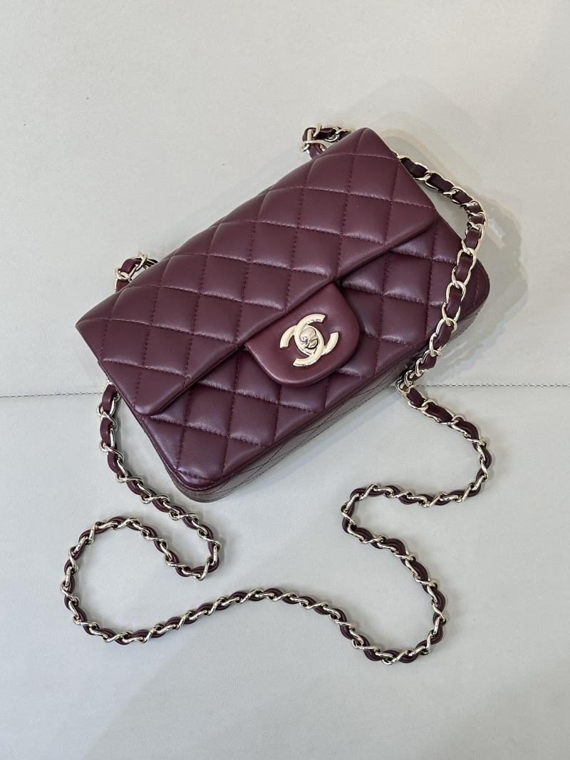 Small Chanel Lambskin Flap Bag A01116 Burgundy