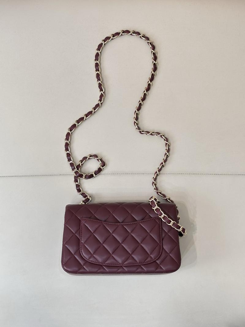 Small Chanel Lambskin Flap Bag A01116 Burgundy