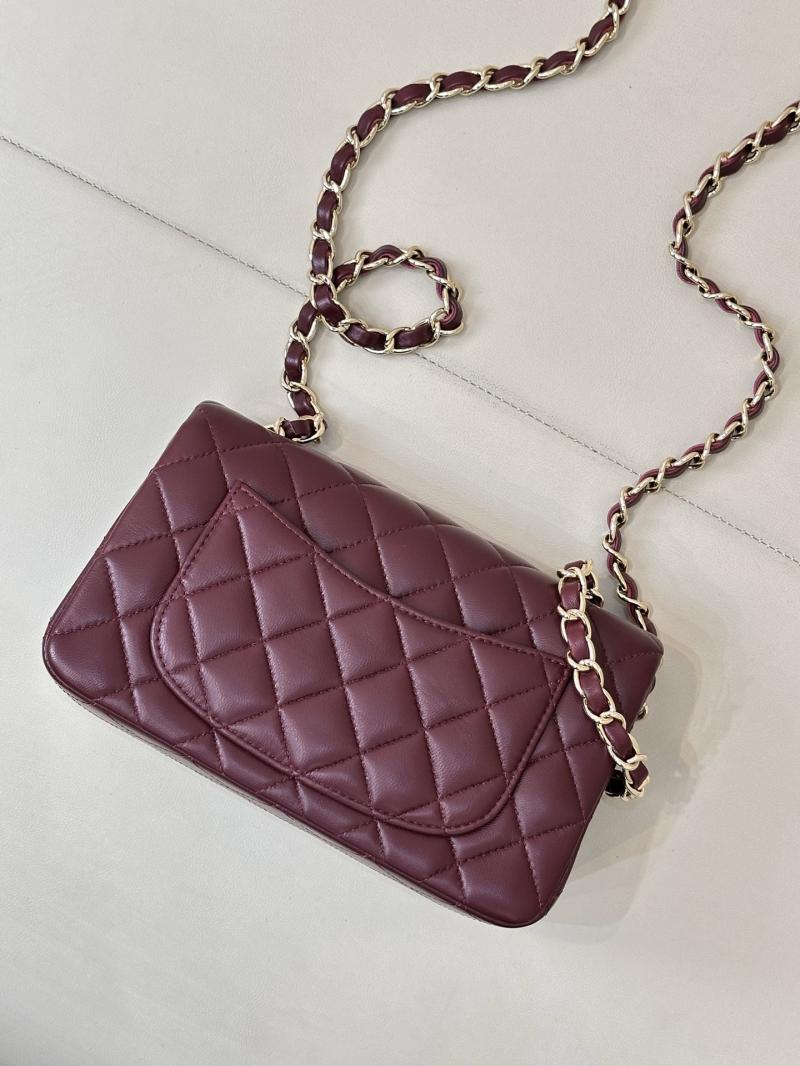 Small Chanel Lambskin Flap Bag A01116 Burgundy