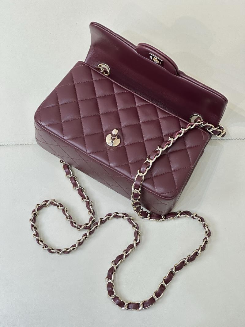 Small Chanel Lambskin Flap Bag A01116 Burgundy