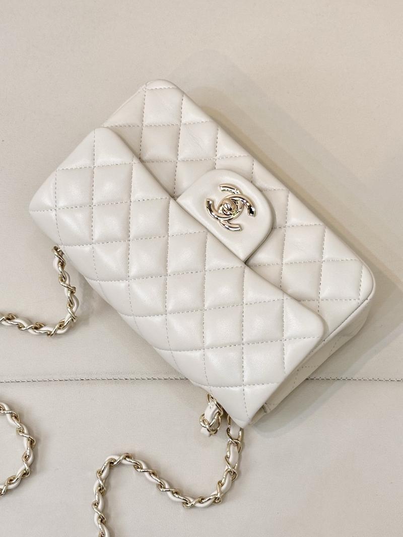 Small Chanel Lambskin Flap Bag A01116 Cream