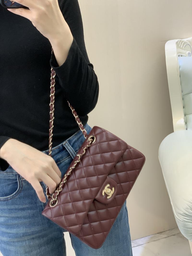 Small Chanel Lambskin Flap Bag A01117 Burgundy