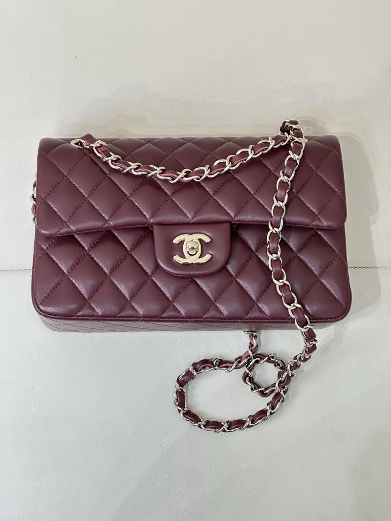 Small Chanel Lambskin Flap Bag A01117 Burgundy