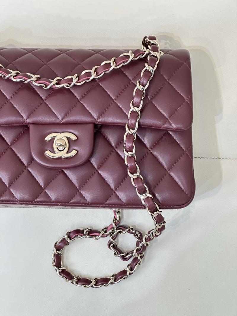 Small Chanel Lambskin Flap Bag A01117 Burgundy