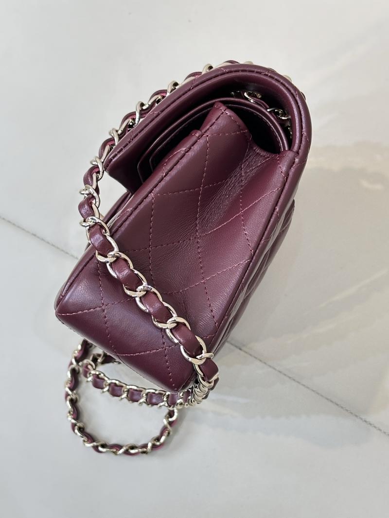 Small Chanel Lambskin Flap Bag A01117 Burgundy